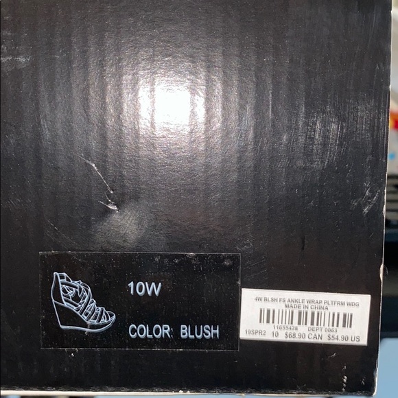 Blush Ankle Toe wedges size 10 wide - Picture 2 of 3